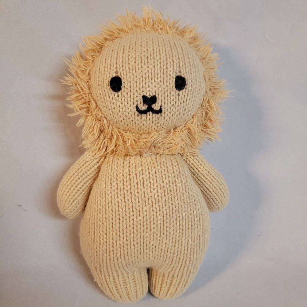 Cuddle Kind Baby Lion Plush Doll Animal Collection Knit Toy Little Fern Doll 7”